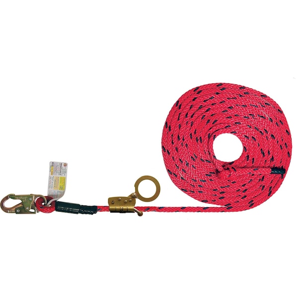 Super Anchor Safety 30ft Deluxe 5/8" 12-Strand Lifeline w/Snaphook +No. 4015-Z Fall Arrester. Retail Box 4036-30Z - main